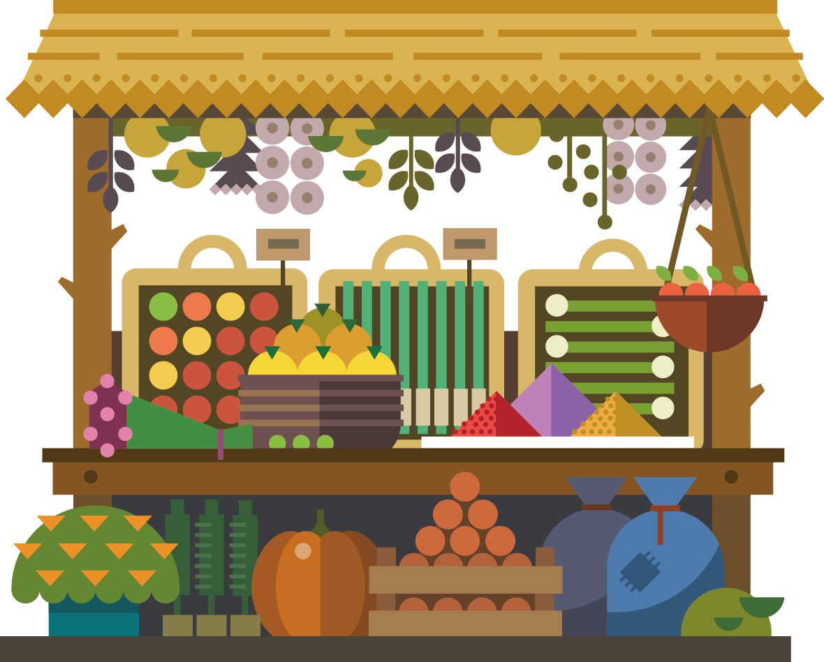 Marketplace Travel Illustration Royalty-Free Fruit Design Creative PNG Image