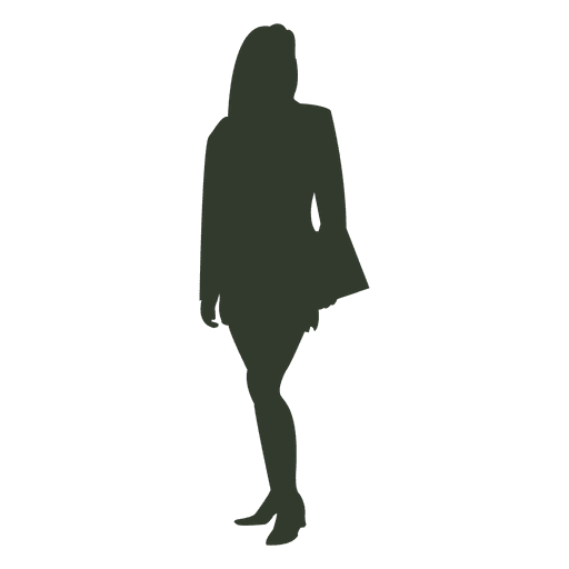 Standing Handbag Girl Vector Silhouette PNG Image