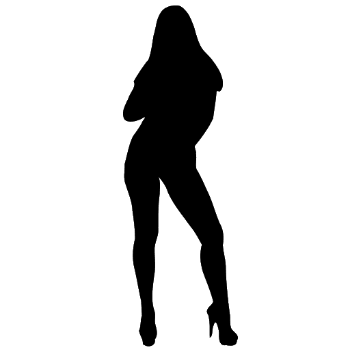Standing Silhouette High Vector Heels Girl PNG Image