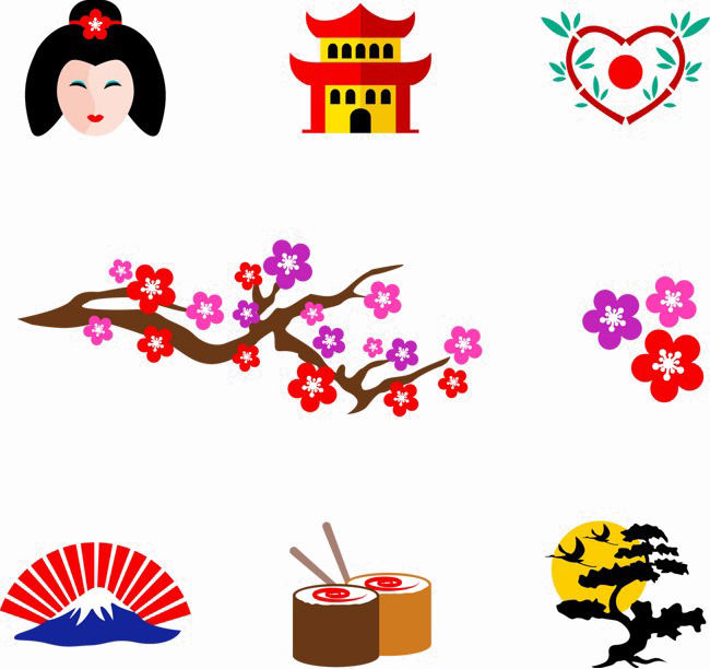 Japanese Elements Free Clipart HD PNG Image