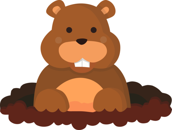 Groundhog Day Teddy Bear Brown For Countdown PNG Image