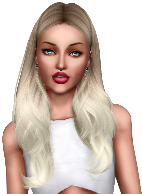 Sims Blond Color Hair Human World Miss PNG Image
