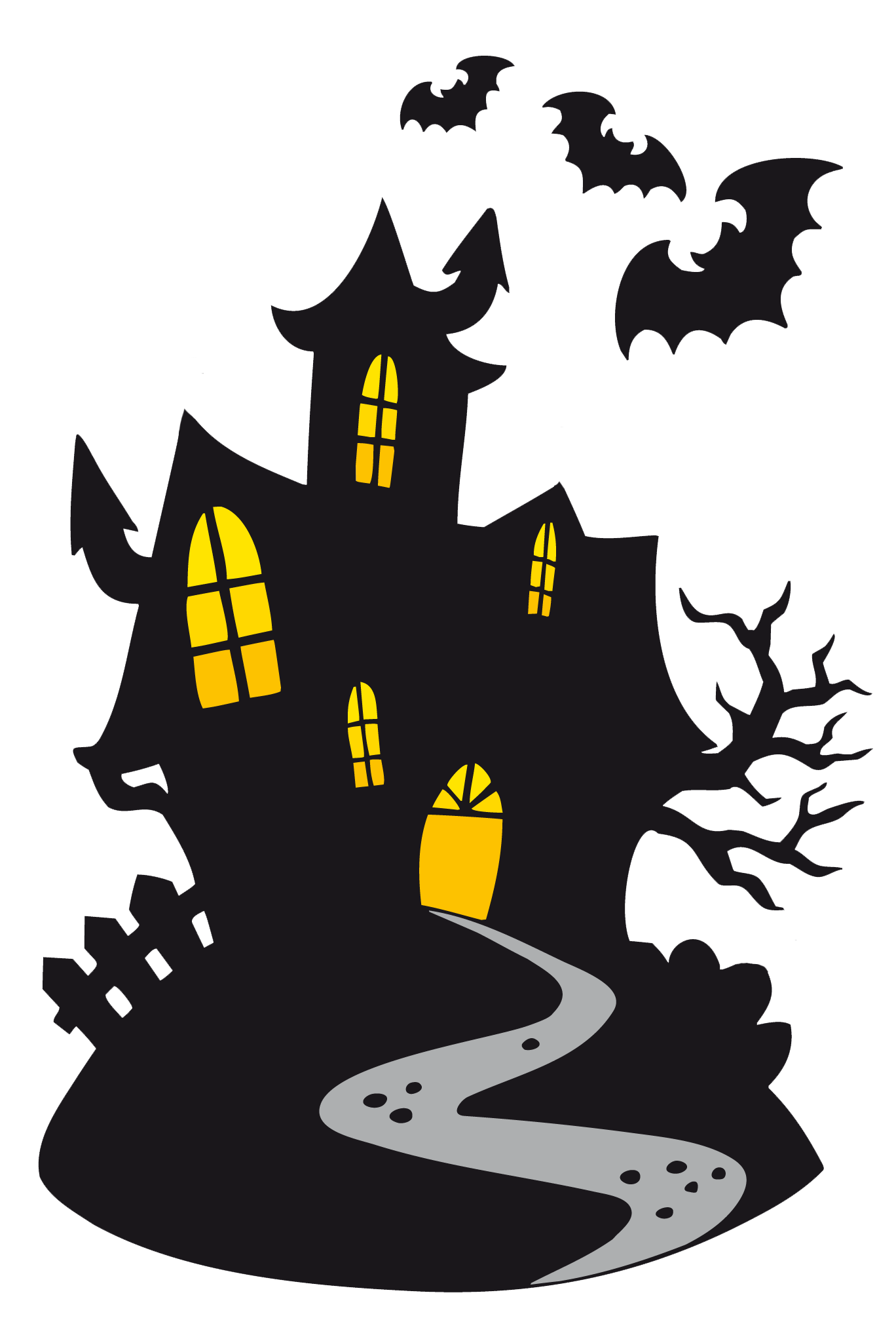 Ghost Haunted Castle Halloween Cartoon Free Clipart HQ PNG Image