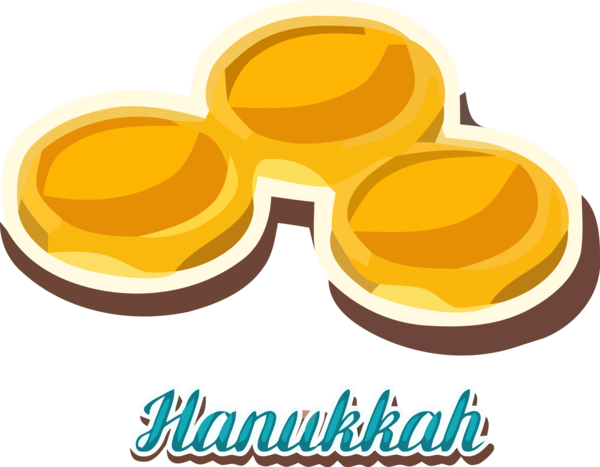Hanukkah Yellow Font Logo For Happy Decoration PNG Image