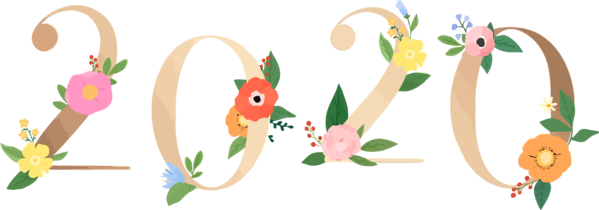New Year 2020 Cartoon Plant Tail For Happy getaways PNG Image