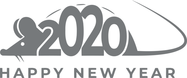 New Year 2020 Font Text Logo For Happy Background PNG Image