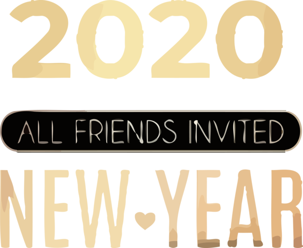 New Year Font Text Logo For Happy 2020 Carol PNG Image