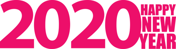 New Years 2020 Pink Text Font For Happy Year Festival PNG Image