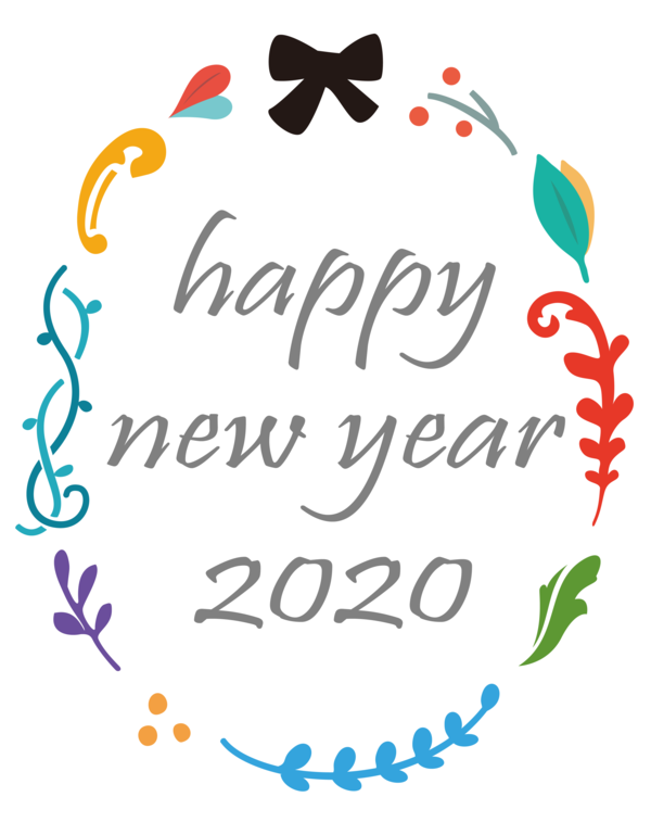 New Year Text Font Happy For 2020 Carol PNG Image