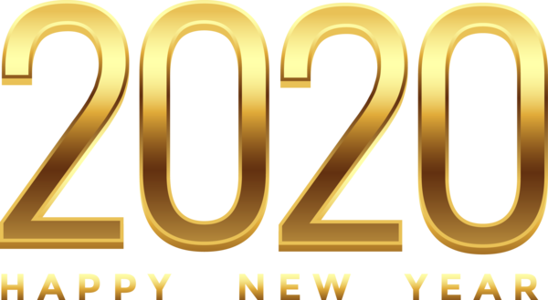 New Year 2020 Text Font Line For Happy Countdown PNG Image