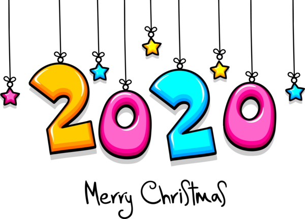 New Year 2020 Text Font Line For Happy Destinations PNG Image