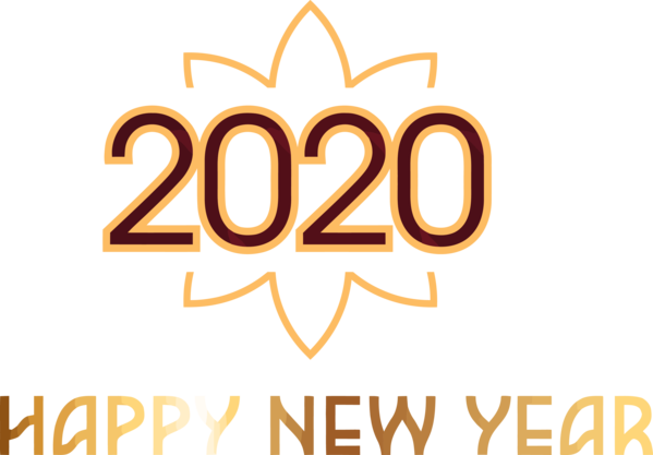 New Year 2020 Text Font Logo For Happy Goals PNG Image