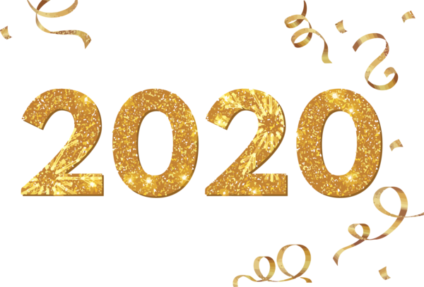New Year 2020 Text Font Number For Happy Lights PNG Image