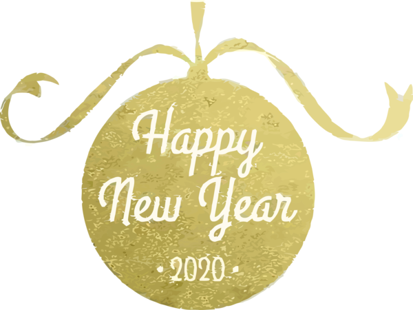 New Year 2020 Text Yellow Font For Happy Lyrics PNG Image