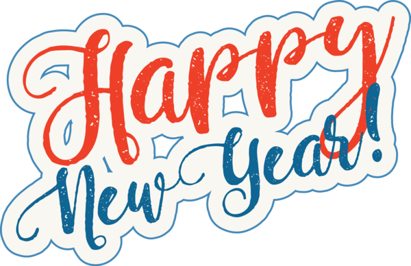 New Year Font Text Calligraphy For Happy Day PNG Image