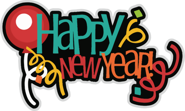 New Year Text Font Logo For Happy Drawing PNG Image