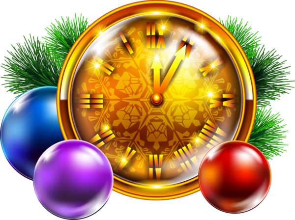 Santa Claus Christmas Clock Fir Pine Family For Goals PNG Image