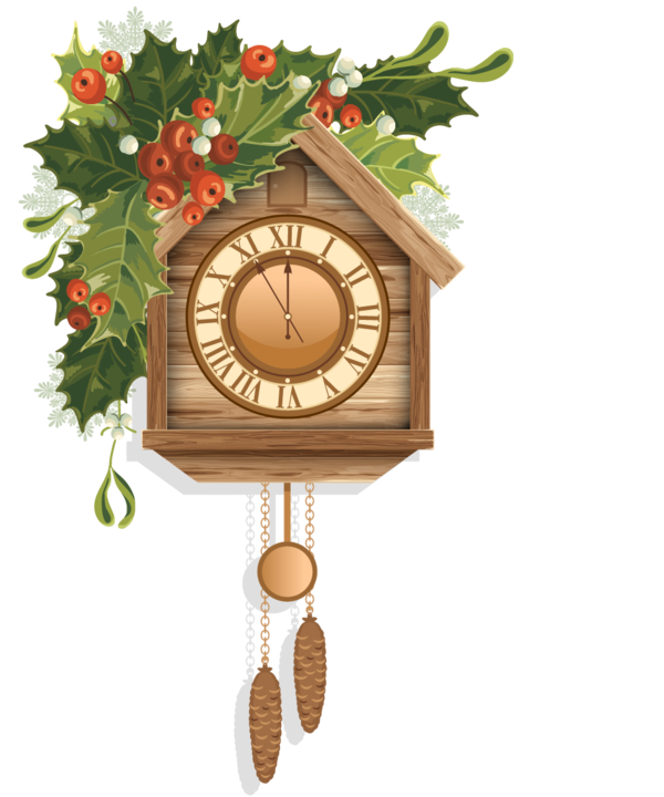 Clock Cuckoo Christmas Furniture Home Accessories For Fireworks PNG Image