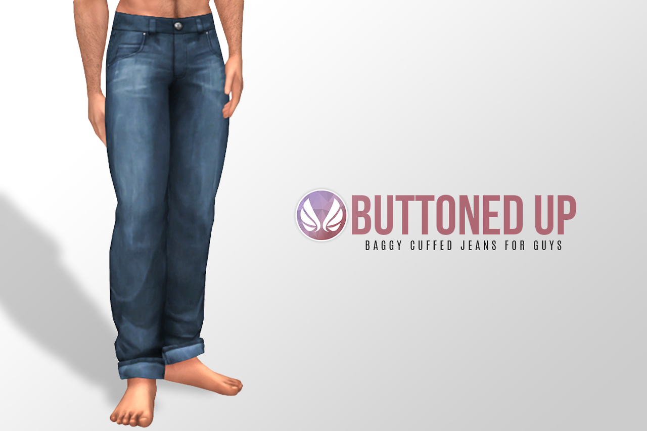 Sims Blue Jeans Waist Pants Free Frame PNG Image