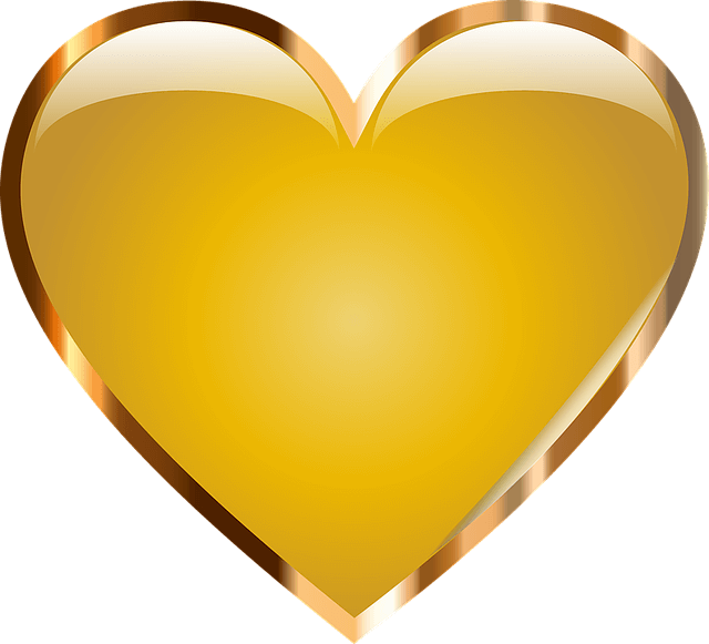 Heart Shiny Gold Free HQ Image PNG Image
