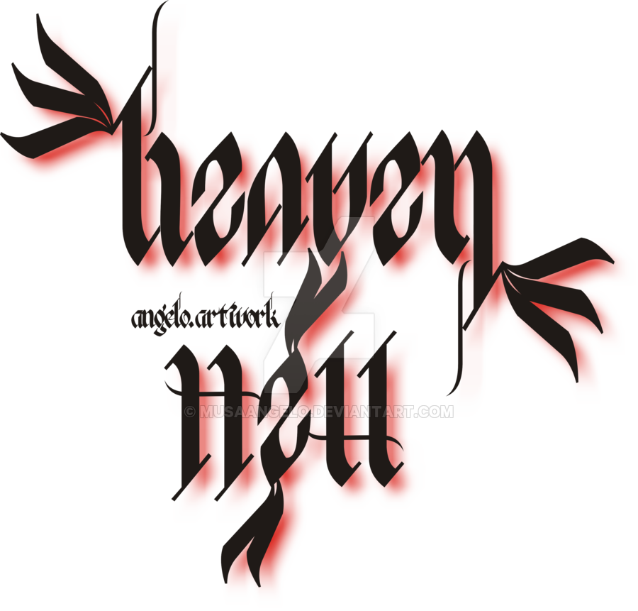 Hell Heaven Ambigram Logo PNG Free Photo PNG Image