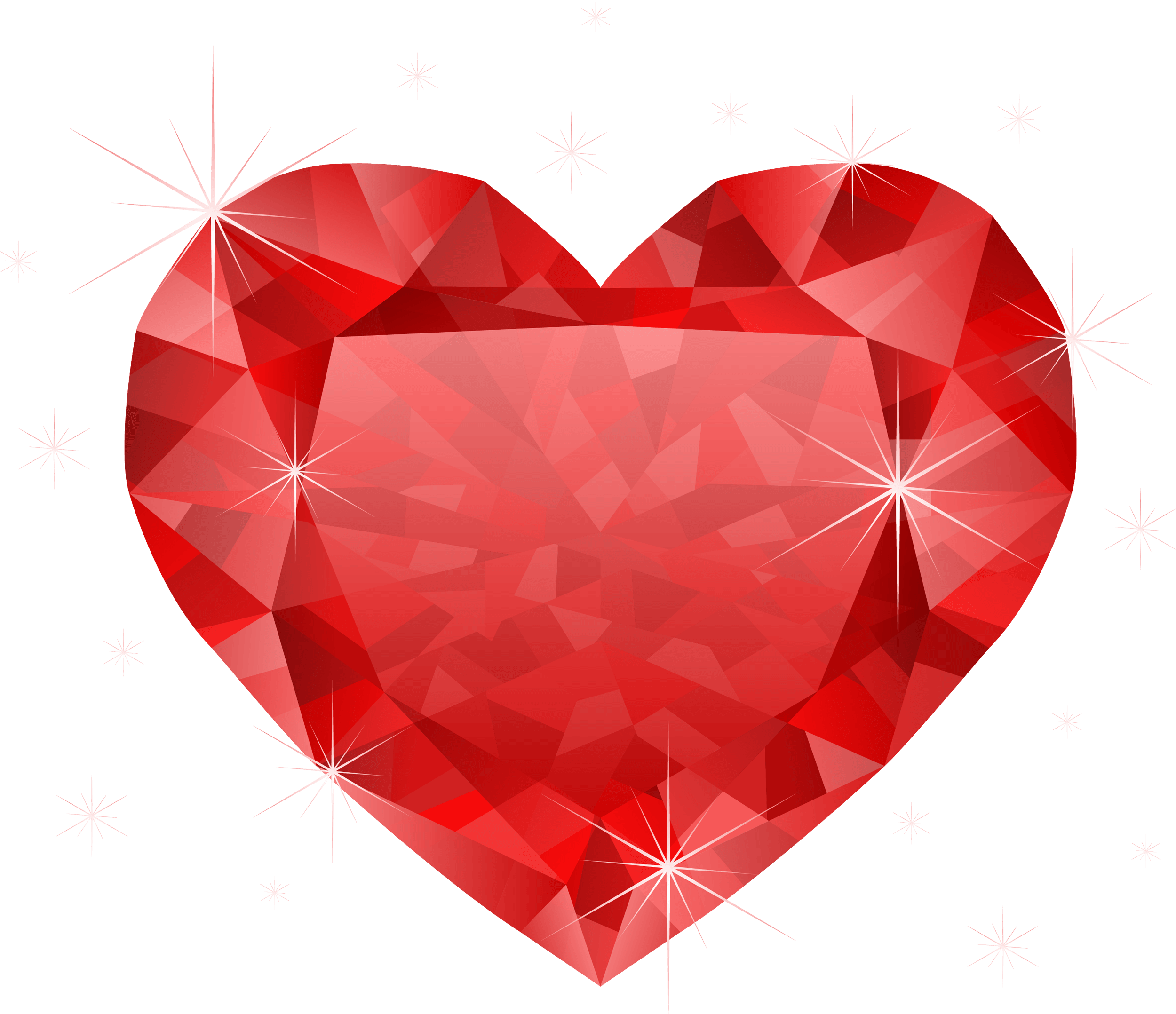Diamond Red Heart Png PNG Image