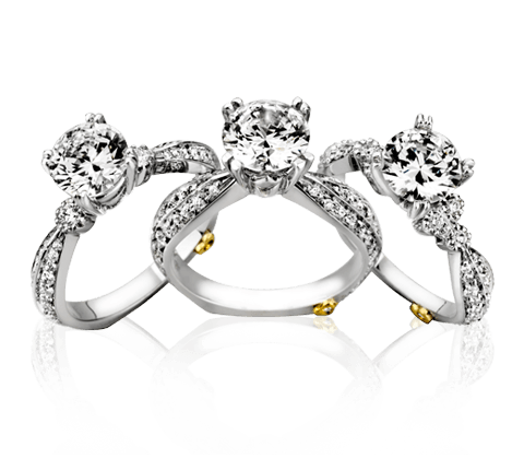 Silver Rings With Diamond Png PNG Image