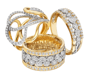 Silver Rings With Diamonds Png PNG Image
