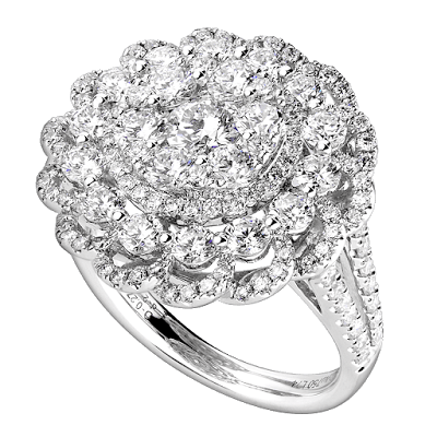 Silver Ring With Diamonds Png PNG Image