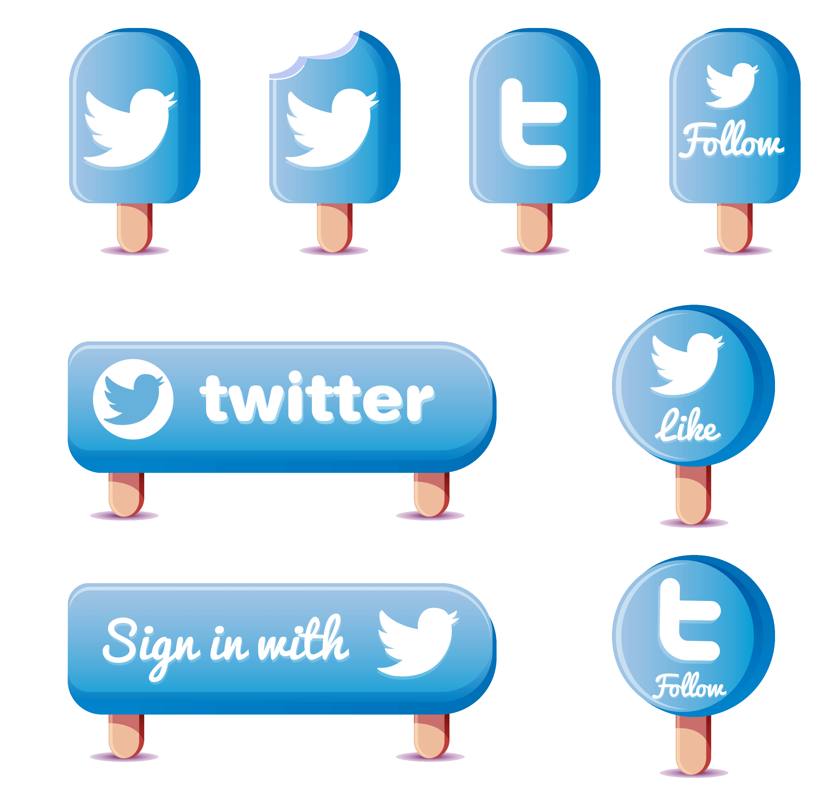 Blue Twitter Material Euclidean Vector Icon PNG Image