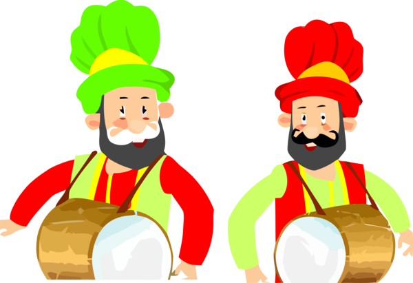 Lohri Cartoon Drum Hand For Happy Decoration PNG Image