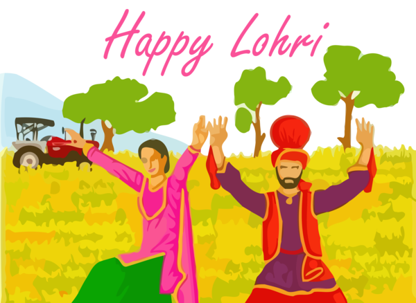 Lohri Cartoon Happy Fun For Day PNG Image