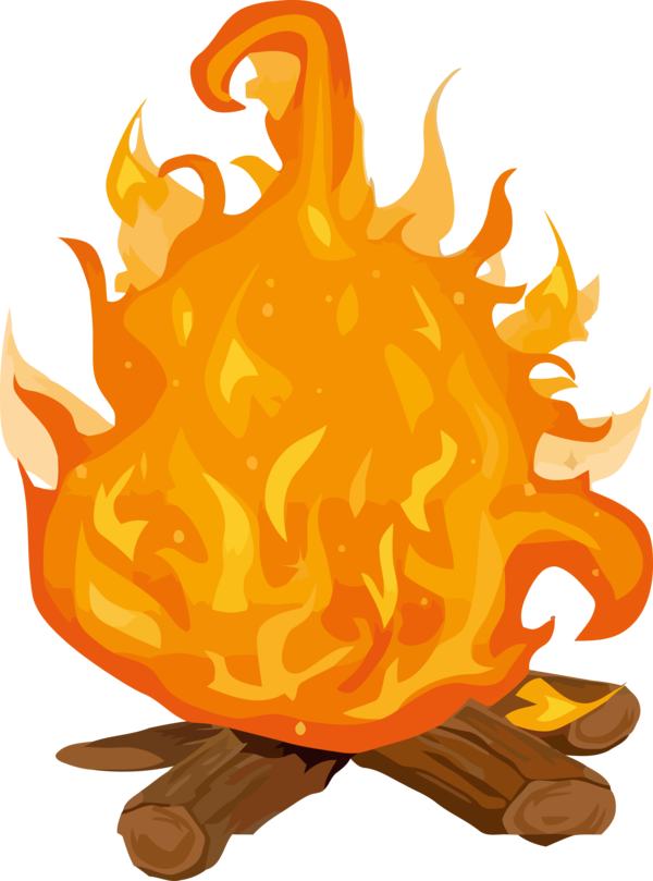 Lohri Flame Orange Fire For Happy Decoration PNG Image