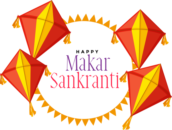 Makar Sankranti Yellow Line Logo For Happy Activities PNG Image
