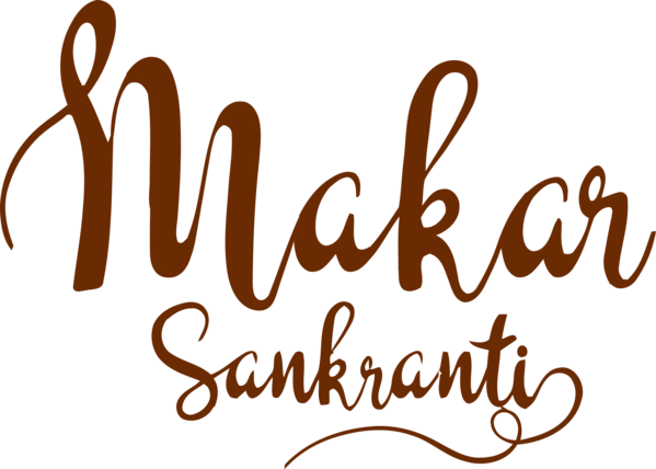 Makar Sankranti Font Text Calligraphy For Happy Around The World PNG Image
