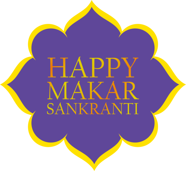 Makar Sankranti Text Yellow Logo For Happy Themes PNG Image