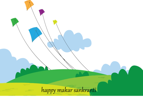 Makar Sankranti Nature Sky Hill For Happy Background PNG Image