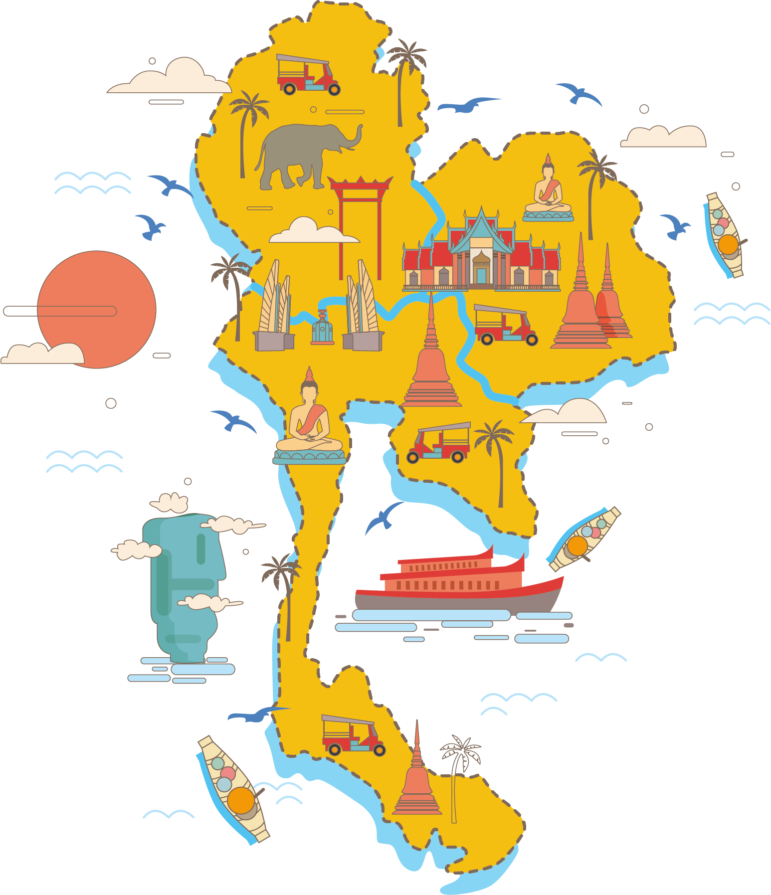 Area Thailand Vector Art Map Free Clipart HQ PNG Image