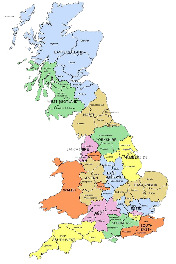 Map England Of Regions Wales Border PNG Image