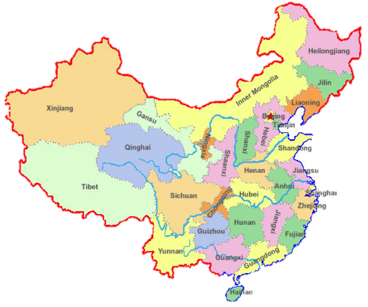 Province Map Of Republic China The Line PNG Image