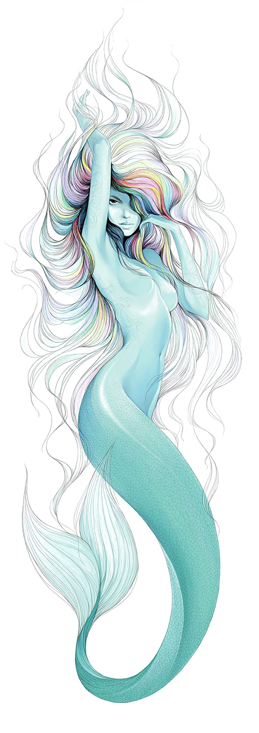 Tattoo Artist Finger Moustache Drawing Mermaid PNG Image