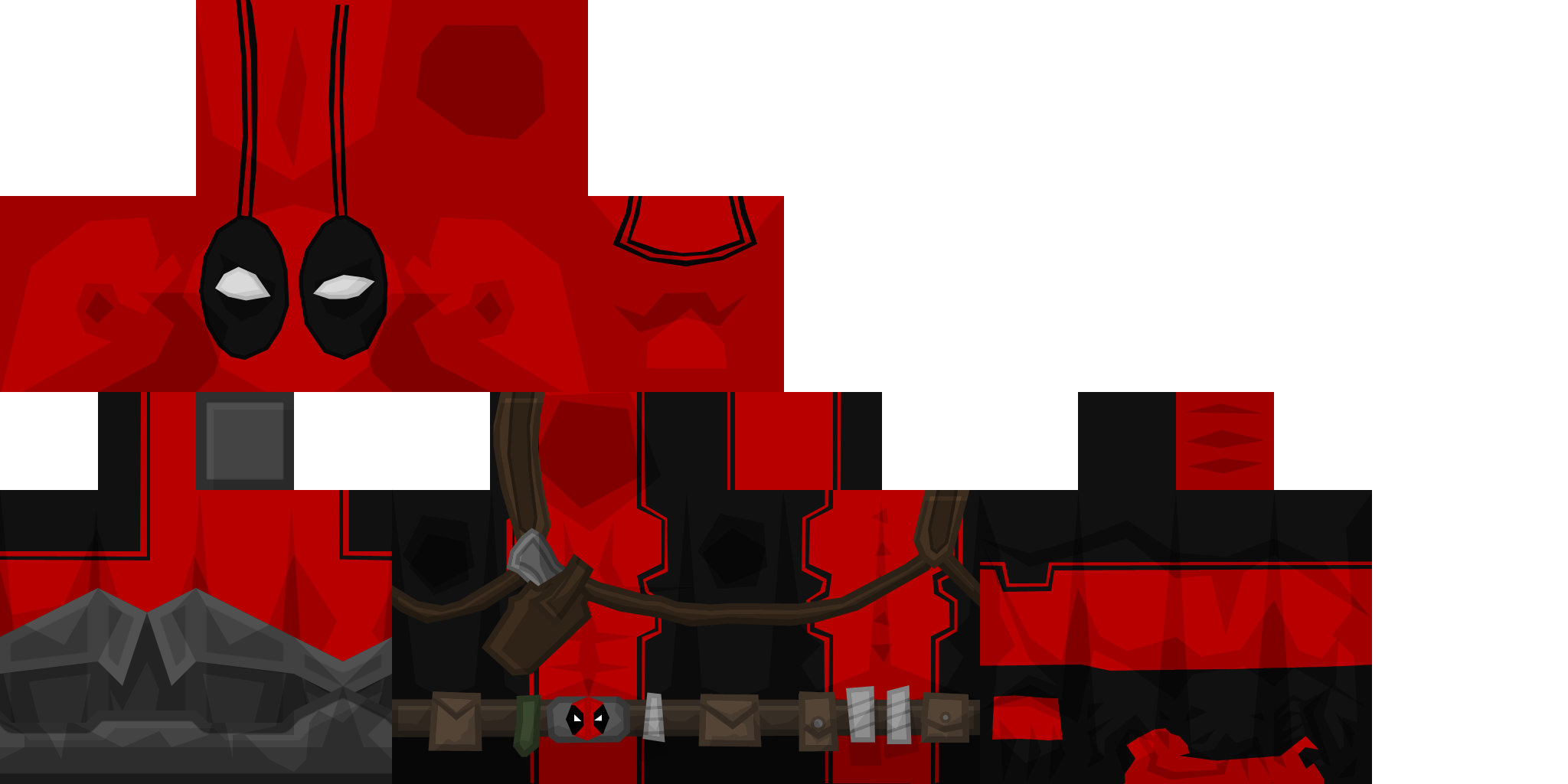 Square Deadpool Pocket Edition Minecraft Red PNG Image