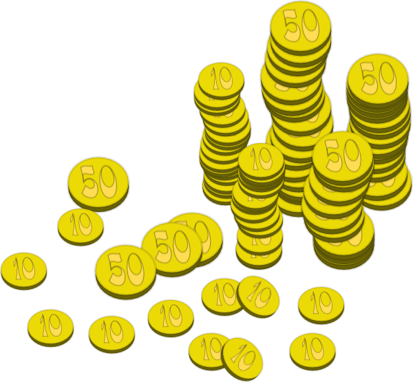 Cartoon Coin Clipart PNG Image