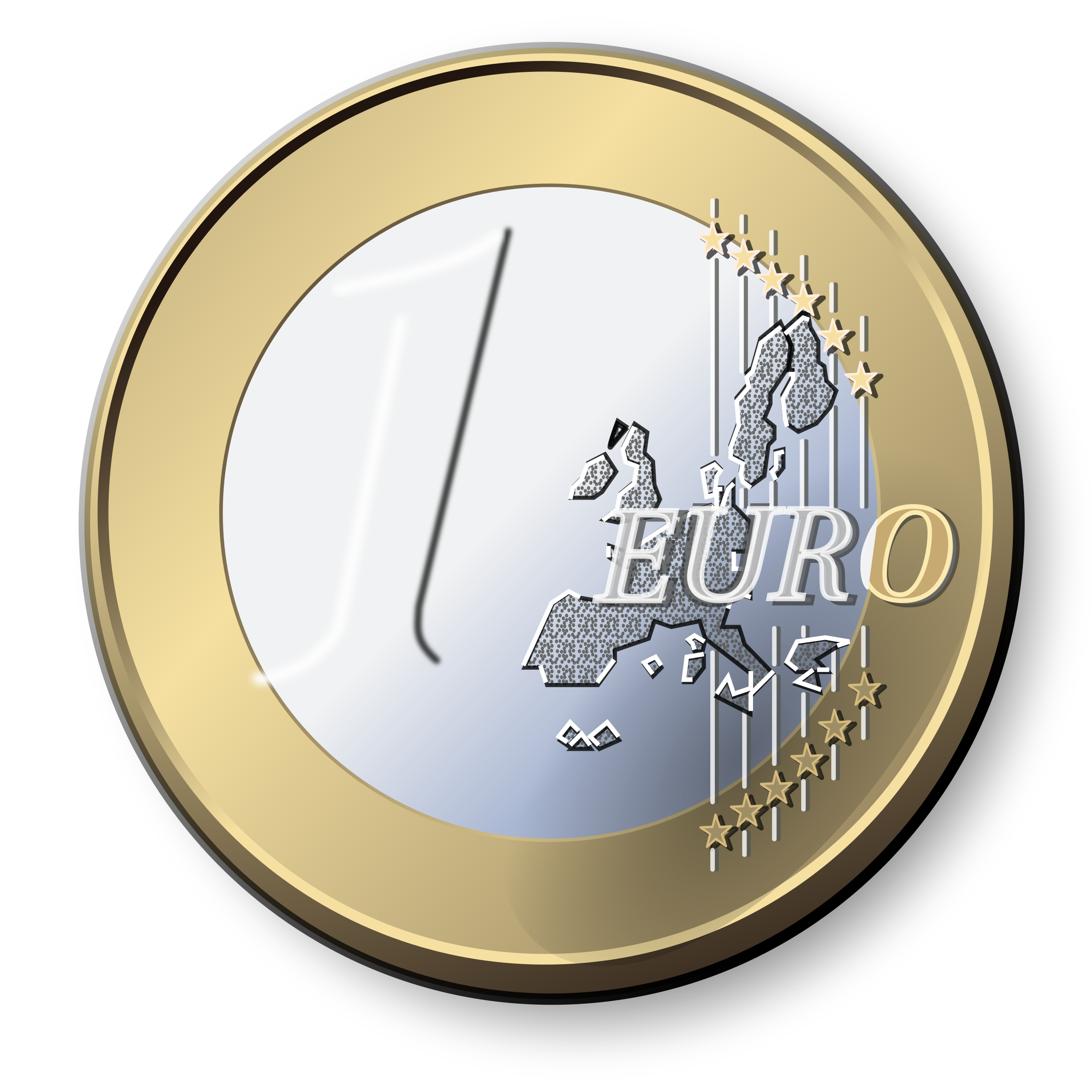 Euro Coin Transparent Background PNG Image