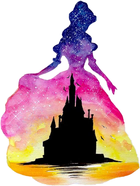 Download Ariel Belle Aurora Watercolor Painting Princess Disney HQ PNG