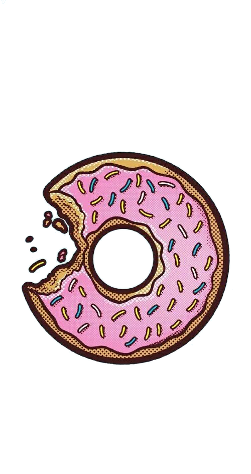Homer Pink Text Doughnut Drawing Simpson PNG Image