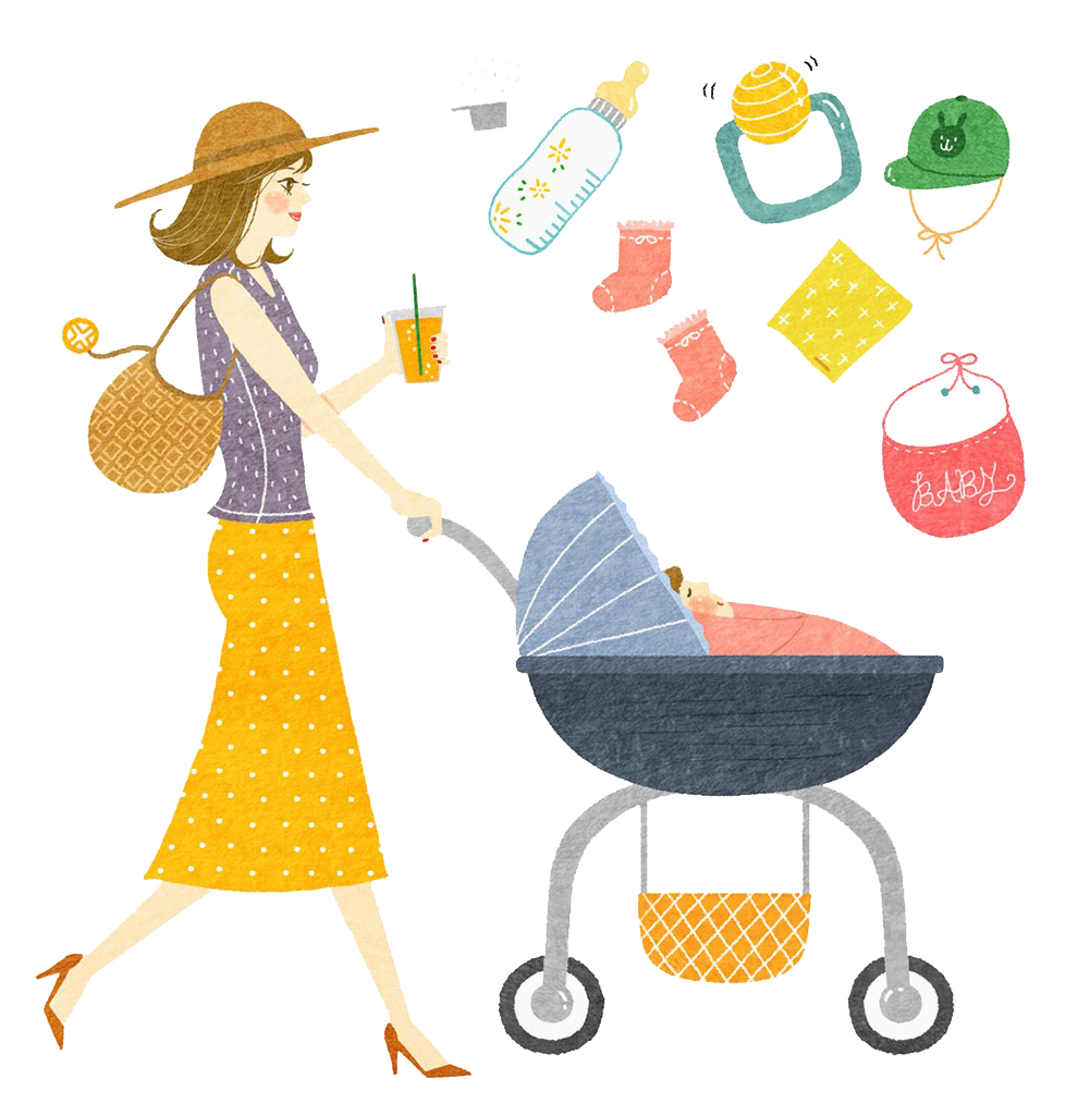 Food Yellow Mother Baby Line Transport PNG Image