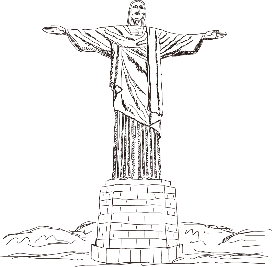 Brazil Christ Illustration Corcovado Redeemer Vector Statue PNG Image