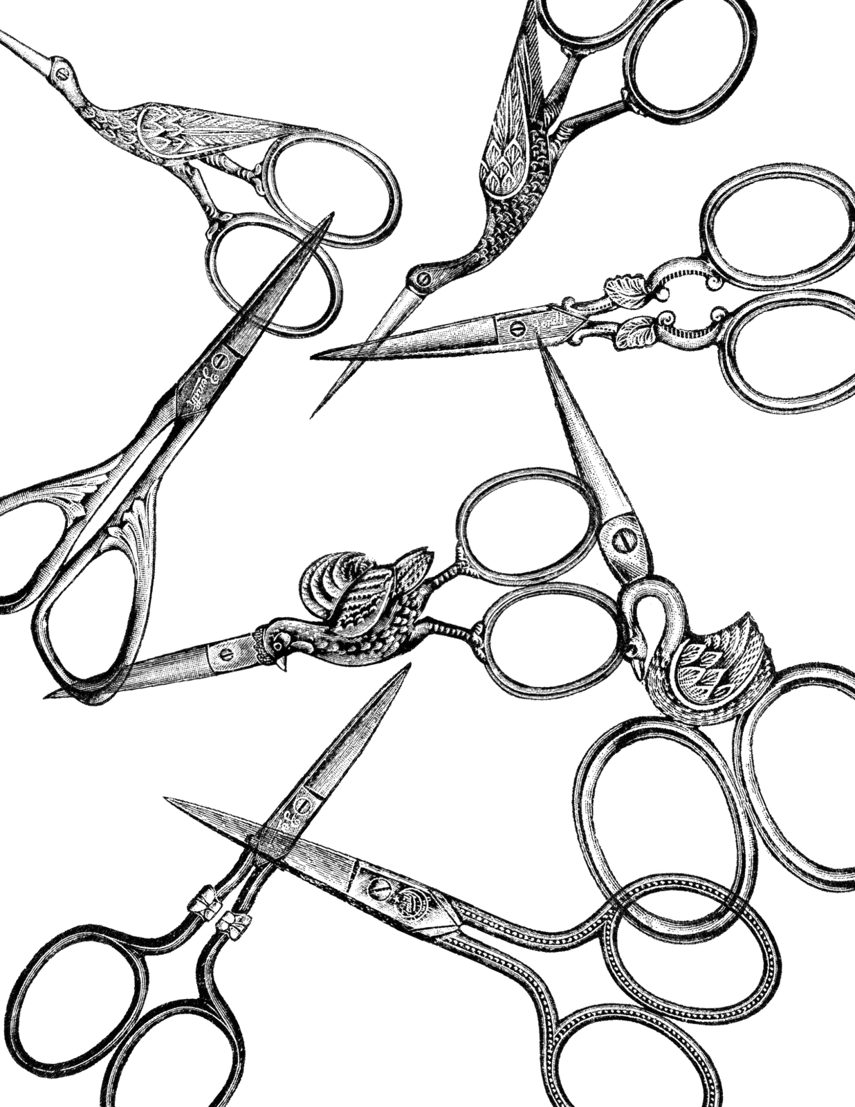 Vintage Scissors Clip Art PNG Image