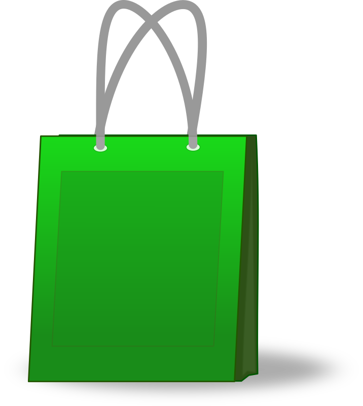 Green Shopping Bag Clip Art PNG Image